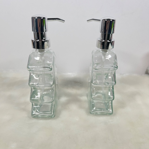 NEW Christmas Tree Clear Glass Soap Dispenser Bottles 304 Rust Proof Stainless - Picture 5 of 8